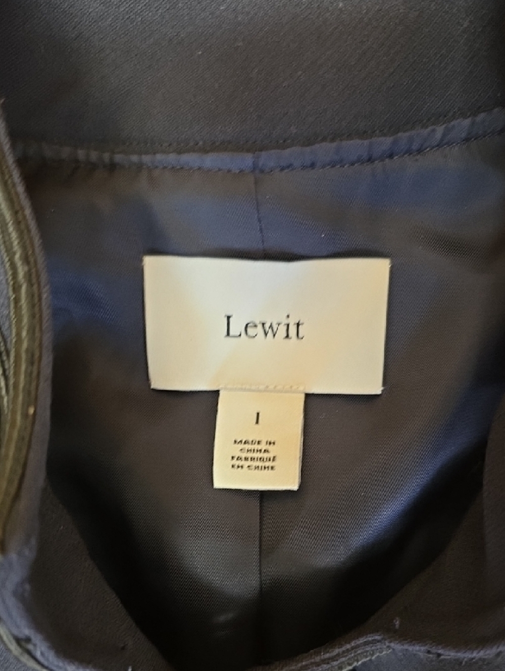 Lewit Navy Button-Front Piped Military-Inspired Tailored Jacket Size L - Picture 3 of 12